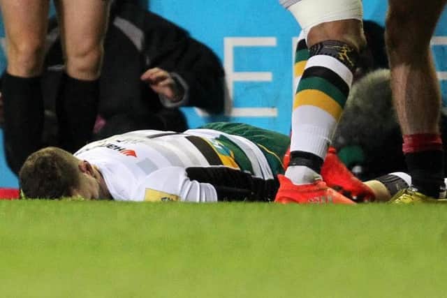 George North appeared to be knocked unconscious during the first half