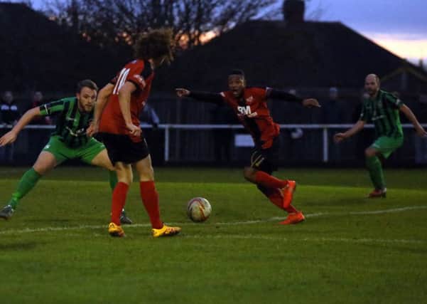 Action from Kettering Town's 2-0 victory over Cinderford Town at Latimer Park. Pictures by Alison Bagley