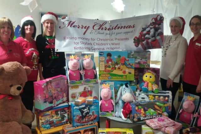 Staff with the presents.