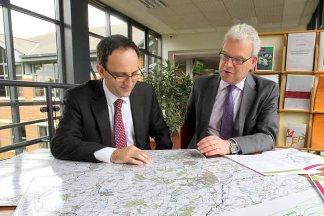Andrew Longley and Cllr David Brackenbury from the North Northamptonshire Joint Planning Unit pictured in 2012