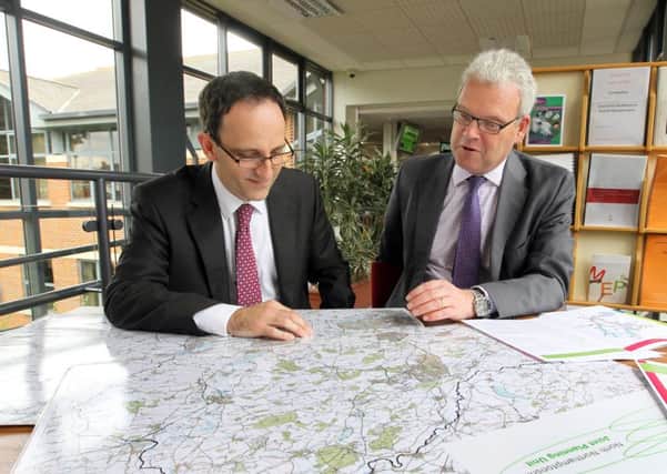 Andrew Longley and Cllr David Brackenbury from the North Northamptonshire Joint Planning Unit pictured in 2012