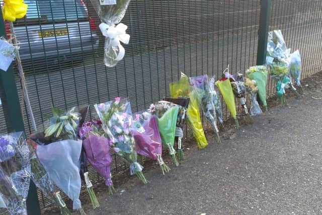 Flowers at scene of fatal accident in Studfall Avenue, Corby, Sunday, June 8, 2014 NNL-141106-132353001