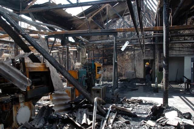 Inside the Express Works factory after the blaze in 2007