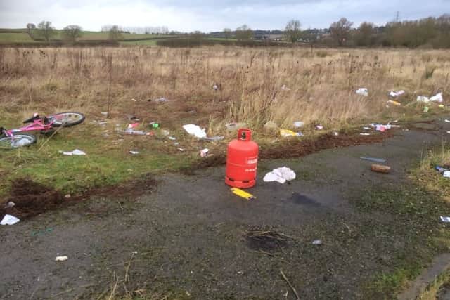A bike and a gas canister are among the items left at Cransley Park