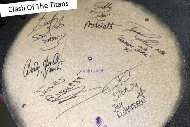 Second prize is this signed darts board
