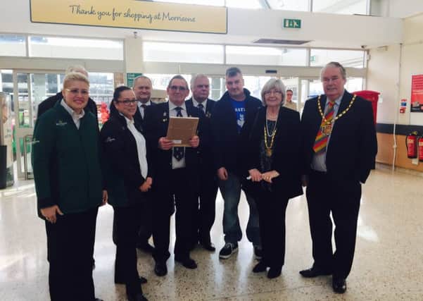 Yesterday's presentation of the certificate of affiliation to Morrisons in Wellingborough