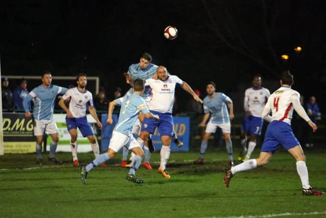 Action from AFC Rushden & Diamonds' 3-0 victory over Rugby Town on Tuesday. Picture by Alison Bagley