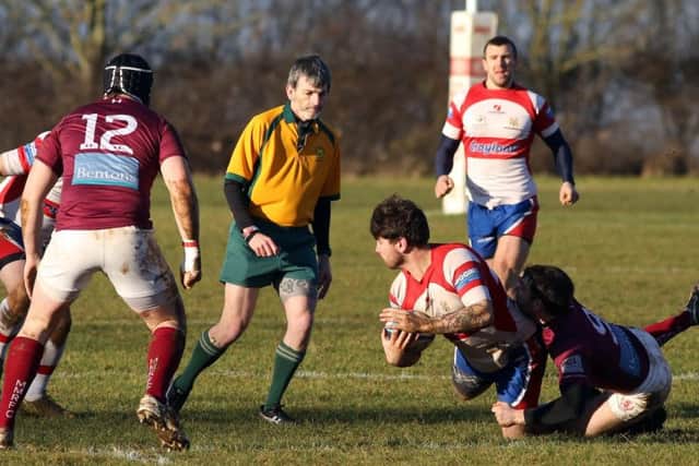 Action from Wellingborough's win over Melton Mowbray last weekend.