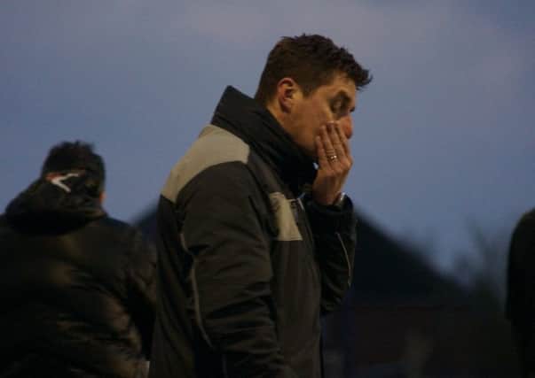 Marcus Law shows his frustration during Kettering Town's 3-1 defeat to Merthyr Town at the weekend. Picture by Peter Short