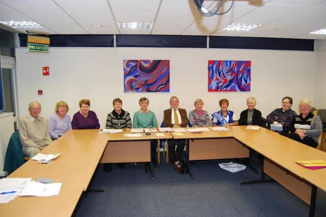 The League of Friends Committee in 2016. From left, Hugh Bauchop, Pauline Reynolds, Margaret Bryant, Sylvia Pitts, Margaret Bauchop, Derek Bryant, Brenda Sallabanks, Heather Bambridge, Pat Carter, Hilary Perry, and Marion Smith. (not present Abbe Barnes and Joan Spencer)