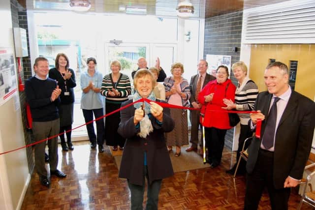 In November 2013 League of Friends Chair Margaret Bauchop cuts the ribbon to open the first phase of the hospitals Revive the Rec Hall refurbishment  one of many major contributions the League has made