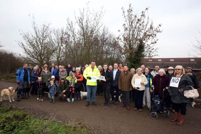 People in Raunds turned out for the event in December to raise their concerns about the plans to extend Warth Park