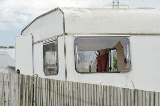 A scene from the site of the shooting at the Greenfields travellers site in Braybrooke. Pictures by Andrew Carpenter.