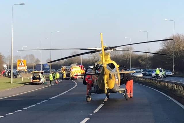 The scene of the crash near Wellingborough