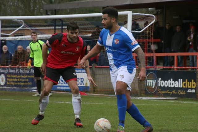 Rene Howe in action during the Poppies' win at Hayes & Yeading