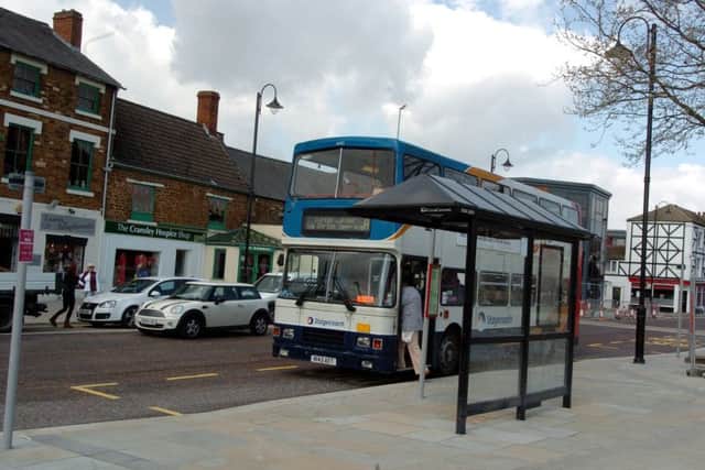 The woman got off the bus in Horsemarket, Kettering (file picture)