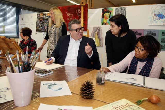 Deputy leader of the Labout Party Tom Watson MP visited the Rooftop Gallery in Corby as part of a factfinding tour of the UK seeing the provision of sport, cuture and art