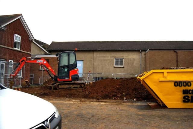 Contractors moved in mid-January and work began on the decontamination unit