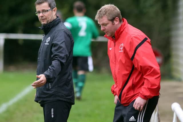 Joint-bosses Jim Scott and Shaun Sparrow saw their Rothwell Corinthians end their barren run with a 3-0 win at Huntingdon Town