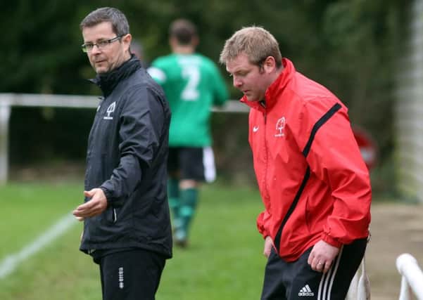 Joint-bosses Jim Scott and Shaun Sparrow saw their Rothwell Corinthians end their barren run with a 3-0 win at Huntingdon Town