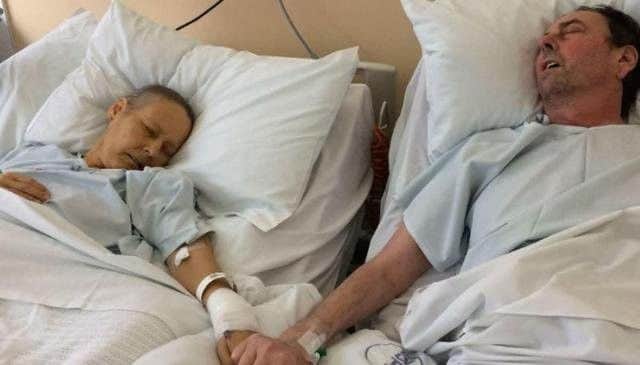 TOGETHER TO THE END: Julie Bennet, 50, and husband Mike, 57