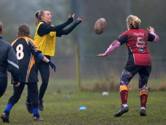 Chloe Madeley took part in a training session at Rushden & Higham. Pictures by Leo Wilkinson