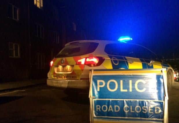 Police at the scene of the incident in Northampton on Tuesday