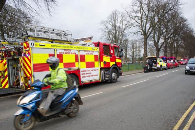 Fire services attending a water rescue at Millers Meadow yesterday.