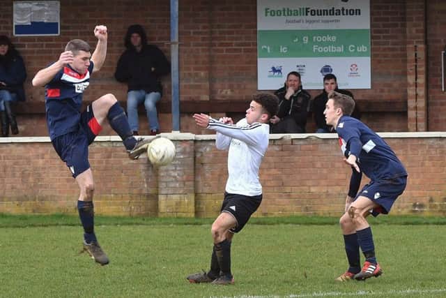 Action from Irchester United's 3-1 defeat at Bugbrooke in UCL Division One last weekend