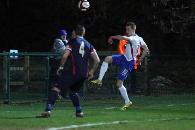 Jack Bowen returned to AFC Rushden & Diamonds colours in last night's 2-0 home defeat to Witton Albion. Pictures by Alison Bagley