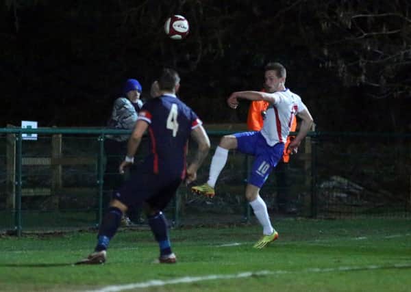 Jack Bowen returned to AFC Rushden & Diamonds colours in last night's 2-0 home defeat to Witton Albion. Pictures by Alison Bagley