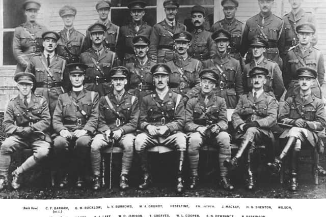 Bernard Vann (front row centre) with the officers of 6th Sherwood