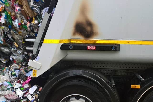 The damage after the battery exploded.