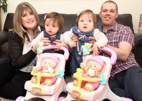 Lucy and Phil Westley are celebrating their first Mother's Day with their twins Lacey and Suranne
