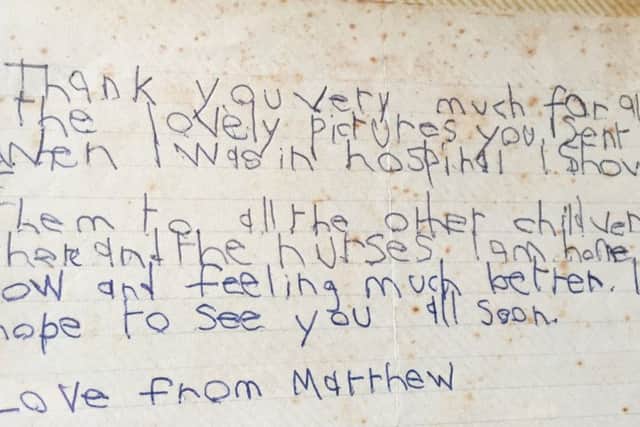 A letter to Mrs Strickland from Matthew in 1967