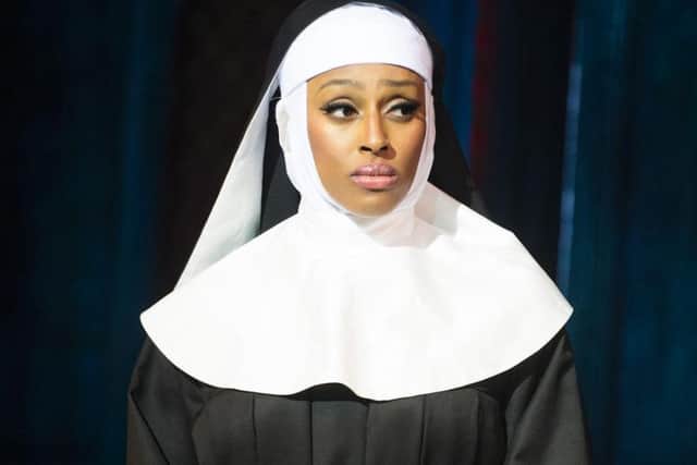 Alexandra Burke as Deloris Van Cartier. Photo by Tristram Kenton.