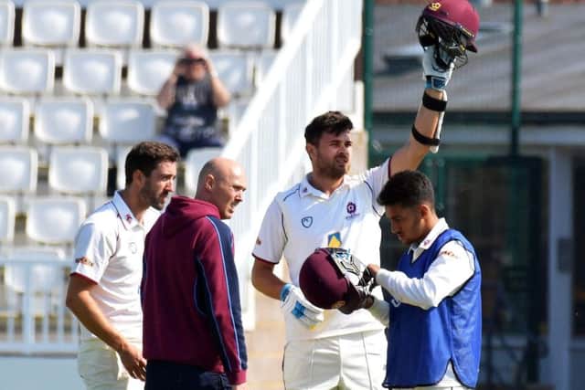 Nathan Buck (second from right) started his Northants career in style (pictures: Dave Ikin)