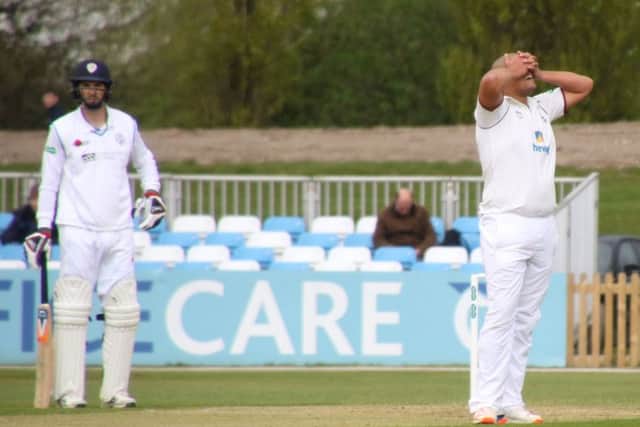 Rory Kleinveldt and Northants could not claim the wickets they wanted on day three at Derbyshire (picture: Peter Short)