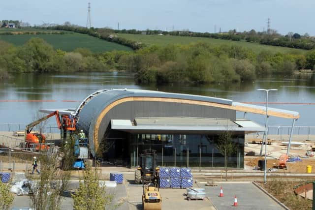 One of the restaurant units by the lakeside at Rushden Lakes