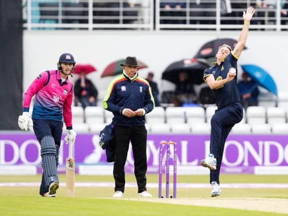 Rikki Clarke impressed with the ball for Warwickshire, but Rob Keogh (left) stood tall for the Steelbacks (pictures: Kirsty Edmonds)