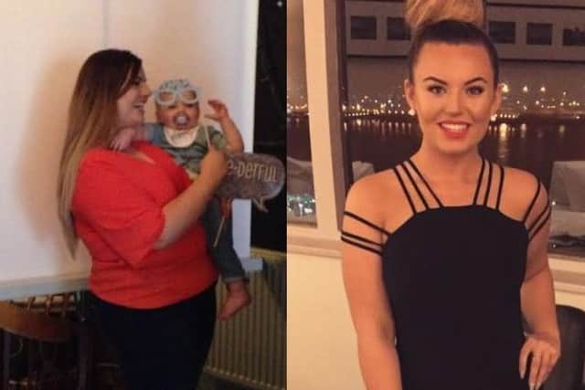 Shannen before (left) and after her weight loss.