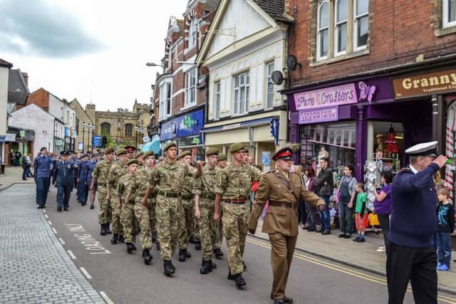 The Armed Forces parade in Rushden last year