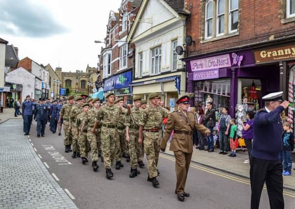 The Armed Forces parade in Rushden last year