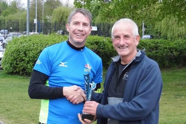 Andrew Wilkinson after running the marathon.