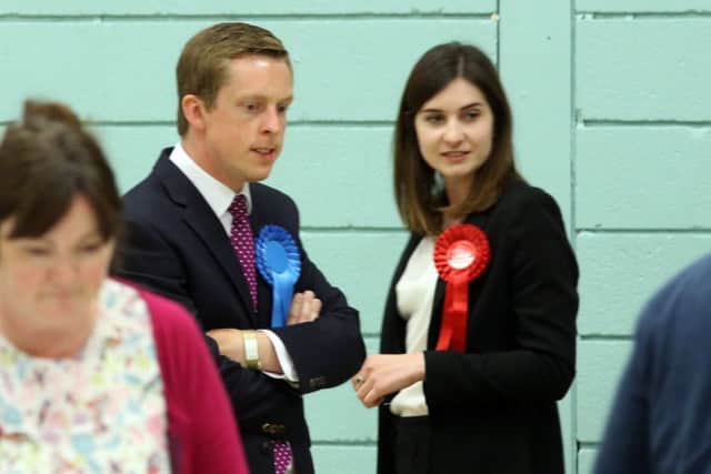 General Election: Corby: Election Count, Lodge Park Sports Centre.
Tom Pursglove and Beth Miller
Friday June 9th 2017 NNL-170906-034657009