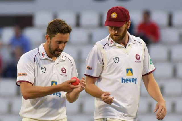 Richard Gleeson (right) took three wickets for Northants (picture: Dave Ikin)