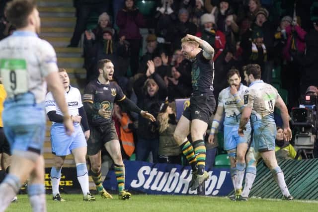 Harry Mallinder scored the winning try the last time Saints met Glasgow (picture: Kirsty Edmonds)