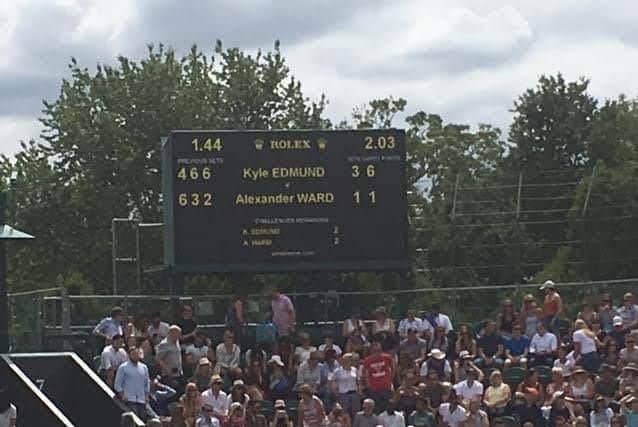 Alex Ward was beaten by Kyle Edmund on Court No.3