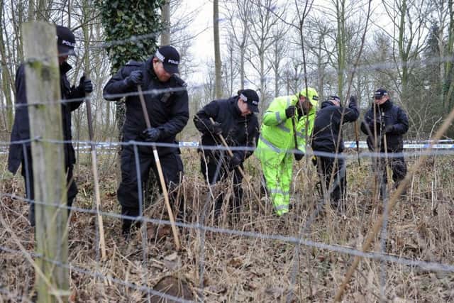 Police searching woodland near Warkton as part of the investigation into the disappearance of Sarah Benford from Kettering NNL-160315-132532001
