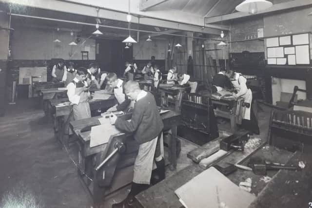 Boys hard at work in lessons in 1926